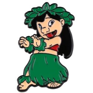 Disney Lilo & Stitch Enamel Metal Pin, Lilo Dressed In Traditional Clothing Pin